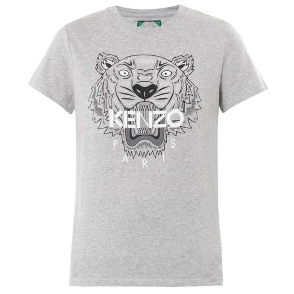 Kenzo Tops - KENZO Tiger t Shirt Gray Silver L